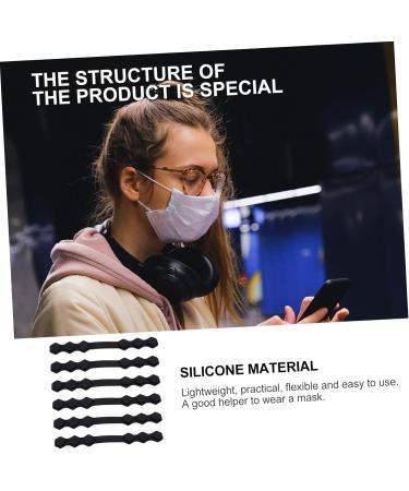 Clispeed 10 Pcal Masking Hook Silicone Linyard - Black Mask Extension Cord Buckle Anti-Strangulation Ear Hooks for Face Masks - International Shipping Available - Buy Online on GoSupps.com