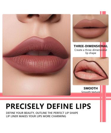 Mrettick 12pcs Matte Lip Pencil Long Lasting Creamy Lip Liner Pencils for Natural Lip Makeup - Buy Online on GoSupps.com