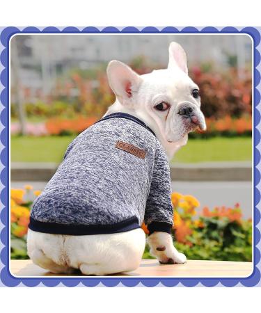 Warm Navy Blue Dog Sweater for Small & Medium Dogs - Classic Puppy Clothing Set XS Size - Buy Online on GoSupps.com