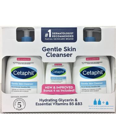 Cetaphil Gentle Skin Cleanser 20oz x 2 + 4oz Bonus Set - Unscented, 3 Piece Kit - Buy Online on GoSupps.com