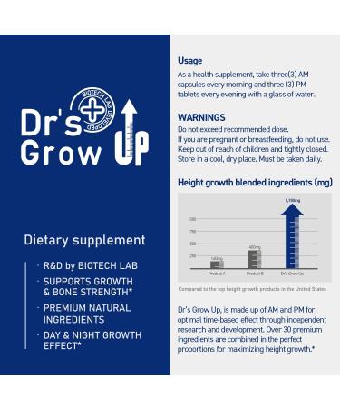 BONE SCIENCE Dr s Grow UP AM & PM Bone and Growth for Kids and Teens Day and Night System Daily Formula with Highly Absorbable Essential Minerals Vitamin D3 and K2 (MK-7) - Buy Online on GoSupps.com