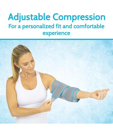 Vive XL Elbow Ice Pack - Adjustable Gel Wrap for Cold/Hot Therapy - Reusable & Refreezable - Compression for Sports Recovery, Arthritis, Tendonitis Pain Relief - Cool Gray - Buy Online on GoSupps.com