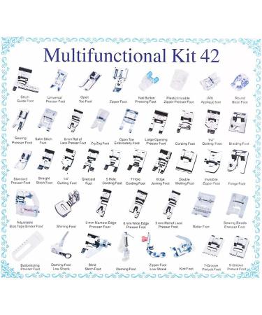 CKPSMS Brand #KP-19015 42PCS Domestic Sewing Machine Presser Feet Set for Brother, Babylock, Singer, Janome & More - Low Shank Sewing Machines | Compatible & Replacement Parts - Buy Online on GoSupps.com