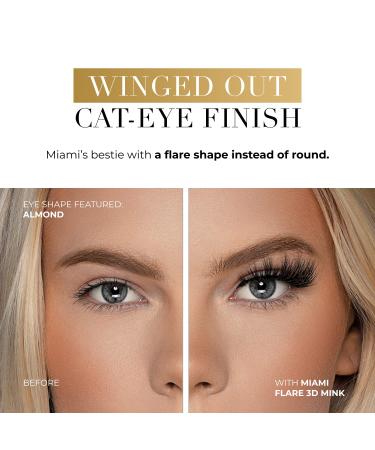 Lilly Lashes Miami Flare 3D Mink Lashes - Natural Wispy Look, Reusable Up to 25 Wears - Volume and Fluffy False Eyelashes - Buy Online on GoSupps.com