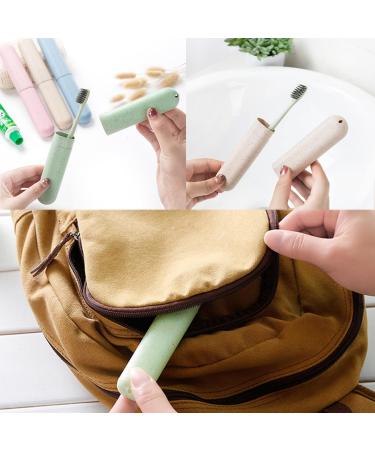 JdXun Travel Toothbrush Set - 2 Eco-Friendly Portable Toothbrush Covers for Family - Gray & Green - Buy Online on GoSupps.com