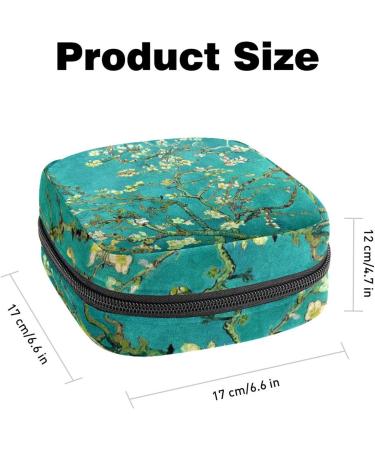 Menstruation Pad Bag with Zipper - Stylish Women's Napkin & Tampon Bag | Flowering Almond Tree Design - Buy Online on GoSupps.com