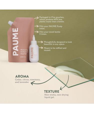 PAUME Antibacterial Gel 3oz & Refillable Travel Bag 17oz | Vegan Silicon & Paraben Free No Artificial Fragrances - Shop Internationally - Buy Online on GoSupps.com