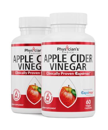 Organic Apple Cider Vinegar Capsules with (Award Winning Capsimax Formula), Powerful Diet Kit & Aid for Women & Men, without the Nasty Taste - Non-GMO, Two-Pack