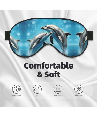 Dolphins in Love Print Unisex Eye Mask | Soft Comfort Travel & Yoga Sleep Shade - Buy Online on GoSupps.com