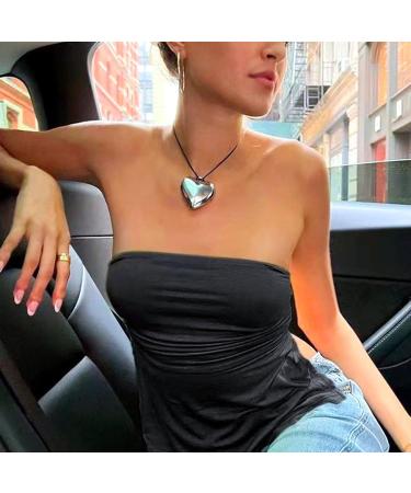 Oralgos Adjustable Heart Pendant Necklace - Handmade Stylish Choker for Women & Girls - Elegant Collarbone Chain - Buy Online on GoSupps.com