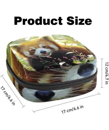 Menstrual Pad Bag with Zipper - Red Panda Design | Ladies Napkin Pouch & Tampon Collection Bag for Women & Girls - Buy Online on GoSupps.com