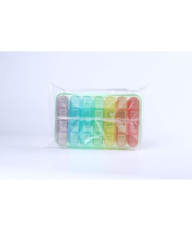 Pill Box 4 Times a Day 7 Days Pill Organiser Box with 28 Compartments Weekly Pill Case for Morning Noon Evening and Bed Time (Green) - Buy Online on GoSupps.com