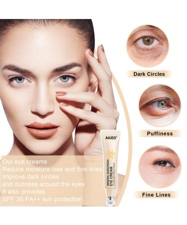 Scarman 3-in-1 Anti-Aging Mineral Eye Cream with SPF 35 | Dark Circles & Fine Lines Treatment | Blue Light Protection - 15ML (#01 Light - Buy Online on GoSupps.com