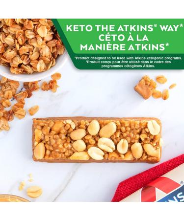 Atkins Protein Bars - Peanut Butter Granola Low Sugar Keto Friendly High Protein High Fibre 1g Sugar 4g Carbs 5ct - Buy Online on GoSupps.com