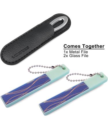VOGARB Nail File with Case Double Sided 180 Diamond Grits Emery Boards with Work Well Glass Nail Filer Set Anti-Slip Handle for Natural Nails/Thick Toenails (1 PACK-3P(S)) - Buy Online on GoSupps.com