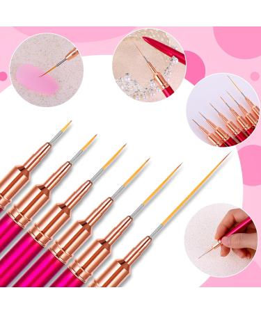 6 Pcs Nail Liner Brush Set - Detail Thin Brushes for Nail Art Acrylic Painting & Design | Fine Dotting Tools (Sizes 5/7/9/11/15/25mm - Buy Online on GoSupps.com