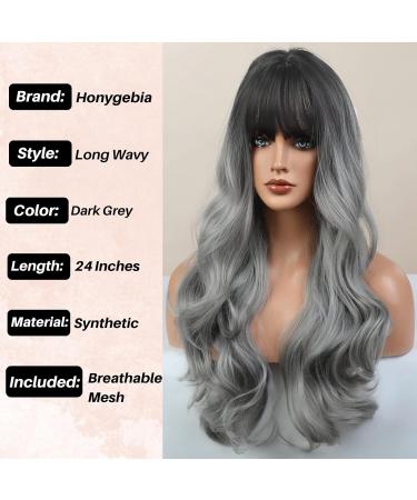 Buy Honybia Gray Ombre Wig - Long Synthetic Heat-Resistant Ponytail for Women | Perfect for Costumes & Parties - Buy Online on GoSupps.com
