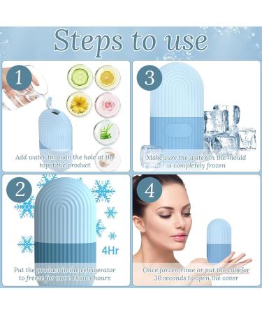Buy Blue Ice Roller Face - Reusable Silicone Ice Roller for Smooth Eyes & Illuminated Skin - Buy Online on GoSupps.com