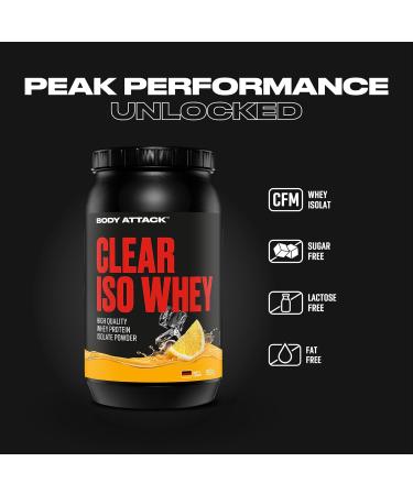  Body Attack Body Attack Clear Iso Whey Lemon 900g Made in Germany Refreshing and transparent whey protein isolate - Buy Online on GoSupps.com