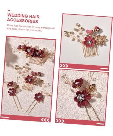 1 Set Hairpin Japanese Decor Flower Decor Pee Guard for Toilet Bridal Headpiece for Wedding Rhinestone Hair Clip Hair Pin Bridal Headdress Bride Zinc Alloy Wedding Dress Hair Comb - Buy Online on GoSupps.com
