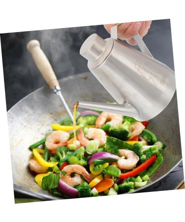 Zerodeko 2pcs Stainless Steel Oil Pot Stainless Steel Container Kitchen Sauce Bottle Oil Container Practical Oil Dispenser Grease Filter Olive Oil Dispenser Bottle Seasoning Washable 16x14cmx2pcs Silverx2pcs - Buy Online on GoSupps.com
