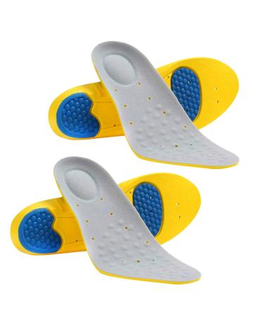 2 pairs of dampening unisex sports insoles for outdoor activities absorbing welding insoles for summer football shoes (light blue fabric size S)