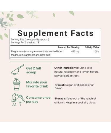 Calm Magnesium Powder 2lbs | Magnesium Citrate Powder | Sweet Raspberry Lemon Flavored | Easily Absorbed | Non-GMO Vegan Sugar Free 32 Ounce (Pack of 1) - Buy Online on GoSupps.com