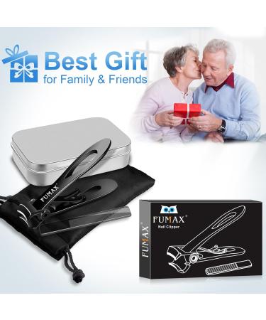 FUMAX Toenail Clippers for Seniors Thick Toenails Heavy Duty Large Nail Clippers with 15mm Wide Jaw Opening Long Handle Big Fingernail Clippers Cutter with Nail File for Men Seniors Women Wide Jaw Opening-Black - Buy Online on GoSupps.com