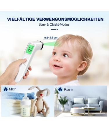 Buy Fieberhermometer Contactless Thermometer - Digital Infrared for Babies & Adults | Fever Alarm & 35 Memory Recall | Accurate LCD Display - Buy Online on GoSupps.com