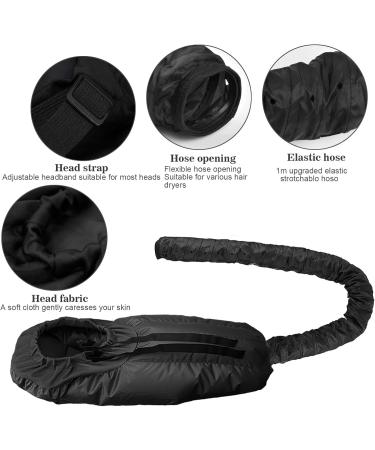 Wisebom Adjustable Hair Dryer Bonnet Attachment | Drying Cap for Styling Curls & Deep Care - Black - Buy Online on GoSupps.com