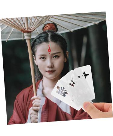 FOMIYES 1 Set Hanfu Forehead Patch Carnival Face Stencils Birth Stencil Mini Makeup Puff Pvc White - Buy Online on GoSupps.com