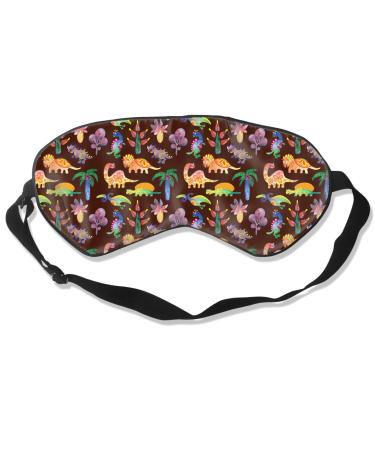 100% Silk Sleep Mask Eye Mask Dinosaur Comfortable Soft Best Sleeping Eyeshade Blindfold with Adjustable Strap for Travel Work Naps Blocks Light