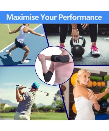 Elbow Support Brace for Men & Women | Compression Sleeve for Tennis & Golfer's Elbow | Pain Relief for Arthritis & Tendonitis - Small Black - Buy Online on GoSupps.com