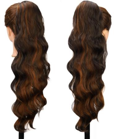 AL049D Ponytail Extension Ponytail Hairpiece Brown Clip-In Extensions Curls Drawstring Long Hair Extension Wig Natural Hairpiece Wavy Afro Braid 1B 60 cm Highlights - Buy Online on GoSupps.com