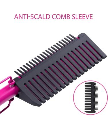 Hot Comb Anti-Scald Ceramic Heater - Best Hair Straightener & Curler Tool for Travel | Beard Pressing Comb - Purple - Buy Online on GoSupps.com