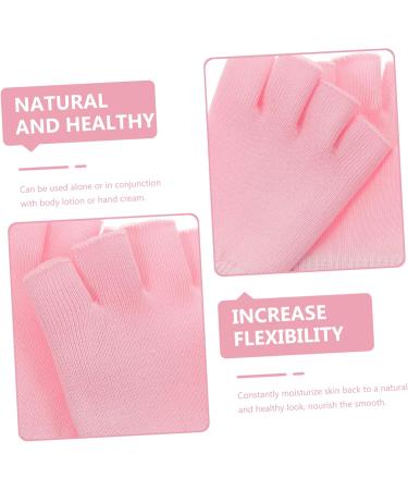 Housoutil 1 Pair Gel Manicure Gloves for Men Elastic Moisturizing Gel Mittens Gel Gloves Moisturizing Fingerless Glove Spa Glove Moisturizing Gloves Gel Mitten Hand Lotion Miss Pink - Buy Online on GoSupps.com