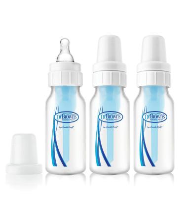 Dr. Brown's BPA Free Polypropylene Natural Flow Standard Neck Bottle  4 oz - 3-Pack (Discontinued by Manufacturer) 3 Count (Pack of 1) Clear