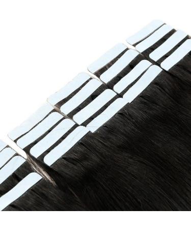 Elailite Tape In Extensions - 20 Wefts Human Hair 45 cm #1 Black for Girls - Buy Online on GoSupps.com