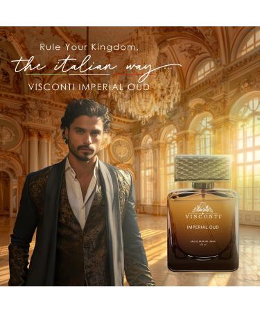 Vi.sconti Im.perial OUD Perfume For Men Eau De Parfum Long Lasting Fragrance With Agarwood Oud Patchouli & Saffron Oriental Scent and Anti-Stain Premium Luxury Perfume 100 ml - Buy Online on GoSupps.com