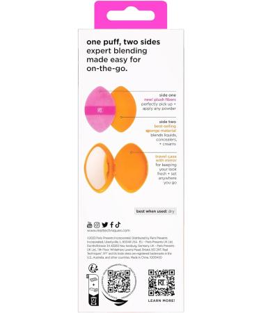 Real Techniques Miracle 2-In-1 Powder Puff + Travel Case Dual-Sided Makeup Blending Puff Elastic Band Precision Makeup Sponge and Powder Puff For Liquid Cream and Powders Travel Case 2 Count 1/Miracle 2-In-1 Powder Puff + Case - Buy Online on GoSupps.com