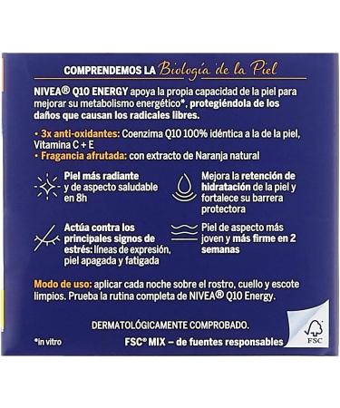 NIVEA Q10 Energy Anti-Wrinkle Night Cream with Vitamin C 50 ml - Buy Online on GoSupps.com