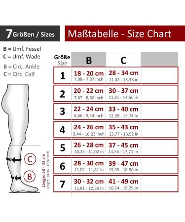 RIEMTEX Compression Stockings Class 1 CCL1 - Support Stockings for Men & Women | Closed Tip | Black & Beige | Classic Series 7111 | Size 3 - Buy Online on GoSupps.com