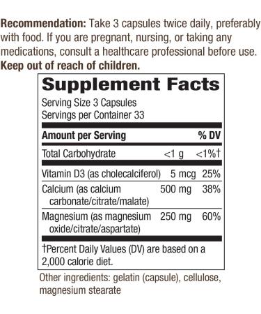 Nature's Way Calcium, Magnesium & Vitamin D Complex - 100 Capsules for Bone Health - Buy Online on GoSupps.com