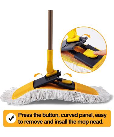Yocada Dust Mop Microfiber 57 Inch Telescopic Floor Mop with 3 Mop Pads - Wet & Dry Cleaning for Hardwood, Tile, Laminate - Gray - Buy Online on GoSupps.com