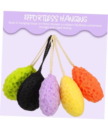 5pcs Exfoliating Sponge Bath Balls - Body Wash Scrubber & Skin Cleaning Shower Sponge - Buy Online on GoSupps.com