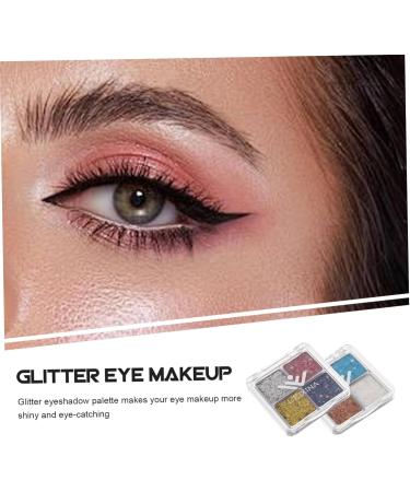 FOMIYES 4 Pcs Glitter Eye Makeup Face Glitter Makeup Eyeshadow Shimmery Eyeshadow Eyeshadows Eye Glitter Assorted Colorx2pcs 6.00X6.00X1.00CMx2pcs - Buy Online on GoSupps.com