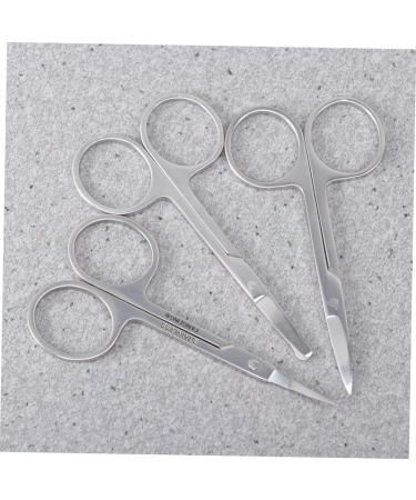 FRCOLOR 3pcs Facial Hair Scissors Set for Men | Curved & Straight Nose Hair Cutting Scissors | Perfect for Grooming & Beard Care - Buy Online on GoSupps.com
