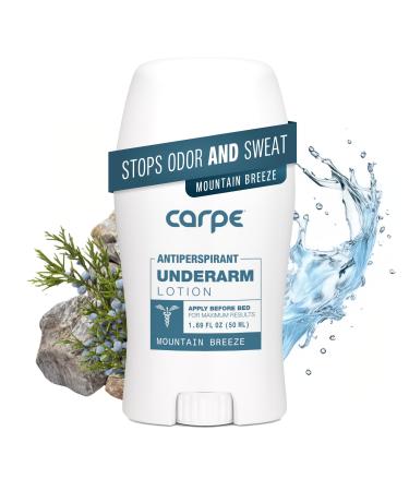 Carpe Underarm Antiperspirant Deodorant Advanced Sweat & Odor Protection Formula - Deodorant for Men & Women - Mountain Breeze Mountain Breeze 1.69 Fl Oz (Pack of 1)