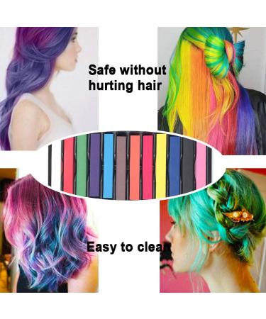 Intvn Temporary Hair Color Set for Kids & Teens - 12 Washable Non-Toxic Hair Chalks | Vibrant Hair Coloring for Fun Styles - Buy Online on GoSupps.com
