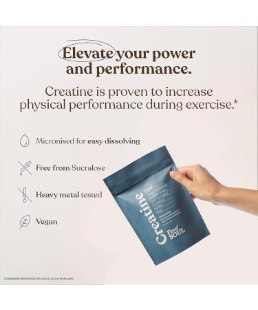 Creatine Monohydrate Powder | 100% Pure Micronised Creatine Monohydrate | Easily Dissolves | Unflavoured | Vegan | Lab-Tested | 60 Servings | Free Soul - Buy Online on GoSupps.com